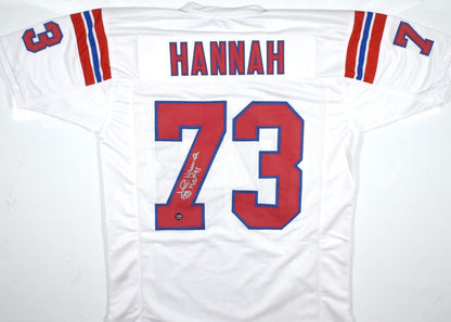 John Hannah Autographed New England Patriots Style Custom Jersey - HOF