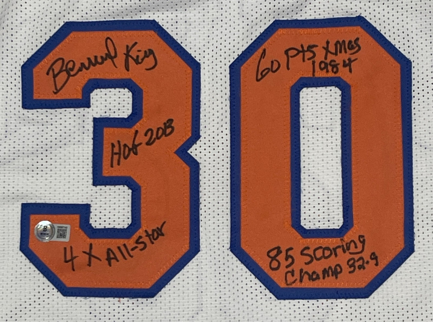 Bernard King Signed New York Knicks Custom Jersey (4 Inscriptions) BAS