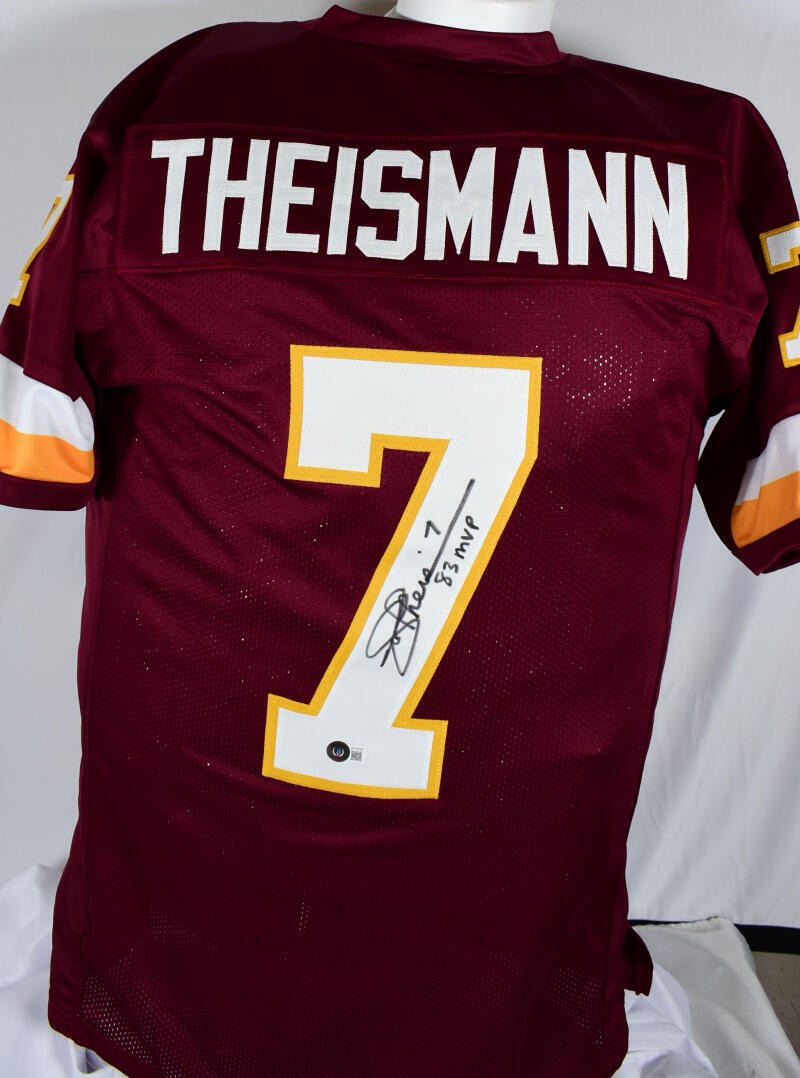 Joe Theismann Signed Washington Maroon Custom Jersey - '83 MVP' Inscription