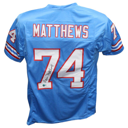Bruce Matthews Signed Houston Oilers Custom Football Jersey