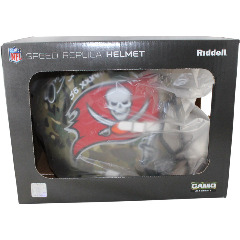 Mike Alstott Signed Tampa Bay Buccaneers Full Size Camo Helmet (SB Champs)