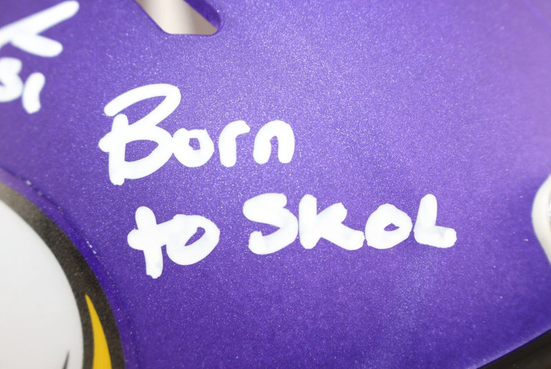 Blake Cashman Signed Minnesota Vikings Mini Helmet (Born to Skol)