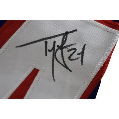 Ty Law Autographed Pro Style Custom Light Blue Jersey (Beckett COA)