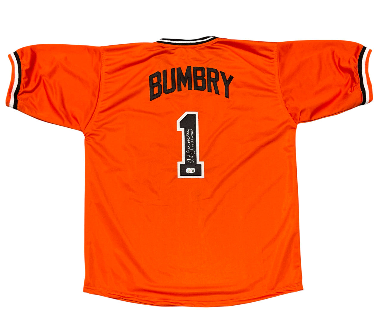 Al Bumbry Signed Baltimore Orioles Custom Jersey ('73 AL ROY) - Beckett