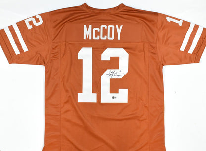 Colt McCoy Autographed Texas Longhorns Style Custom Orange Jersey