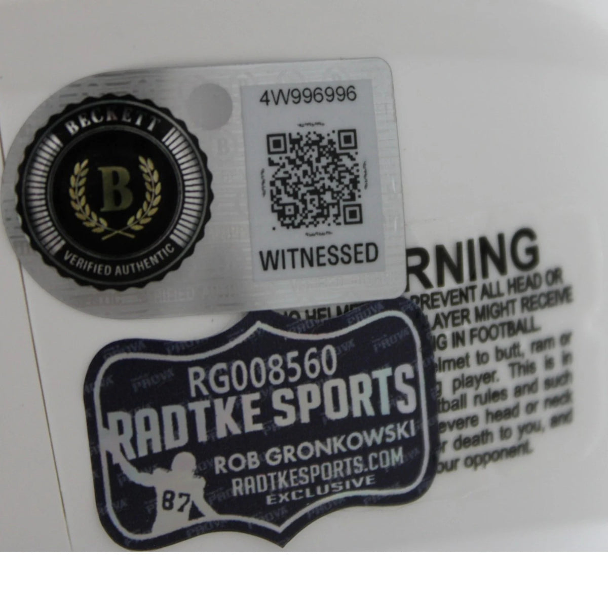 Rob Gronkowski Signed New England Patriots Rivalries Mini Helmet