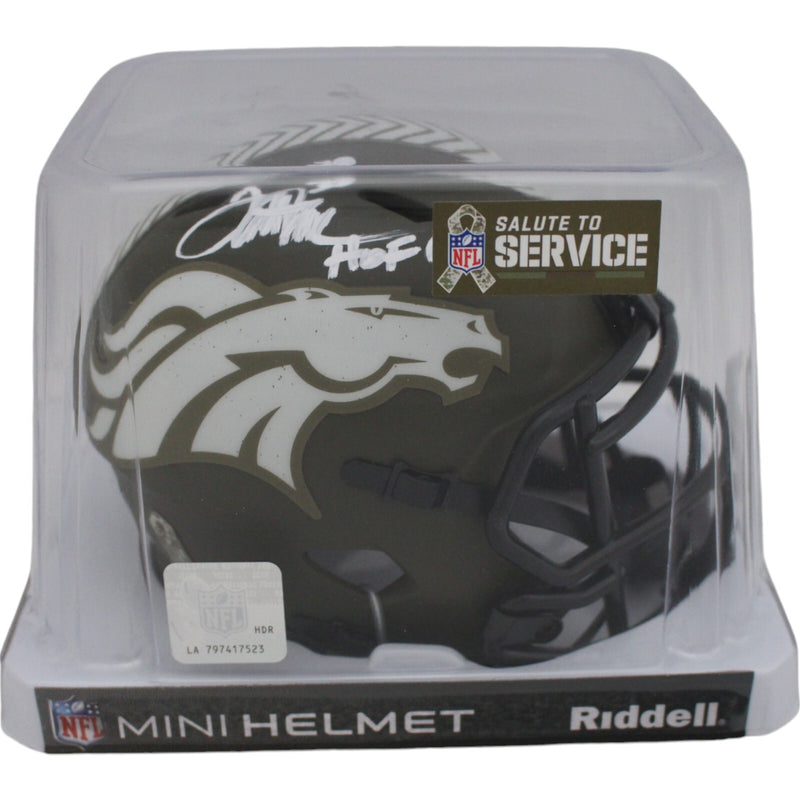 Terrell Davis Autographed Denver Broncos 2022 Salute to Service Mini Helmet