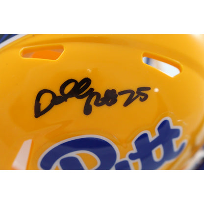 Darrelle Revis Signed Pittsburgh Panthers Gold Mini Helmet