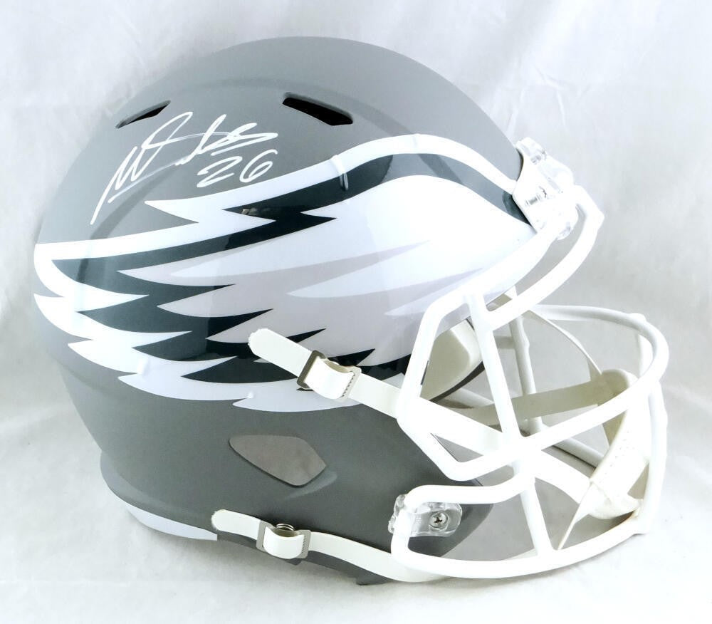 Miles Sanders Signed Philadelphia Eagles Full Size AMP Speed Helmet