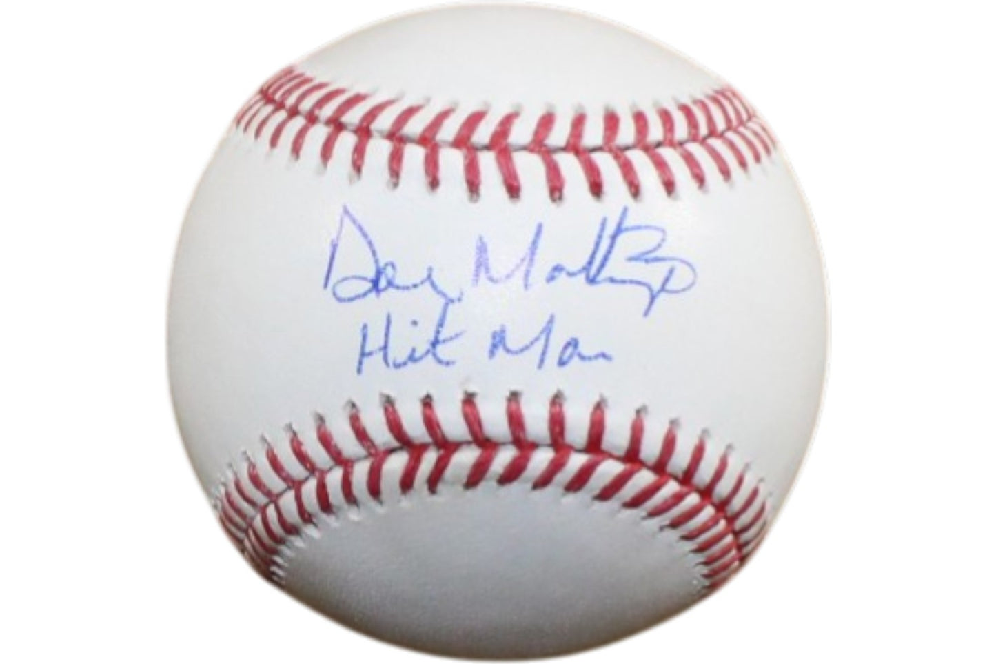 Don Mattingly Signed New York Yankees Baseball "Hit Man" Inscription BAS
