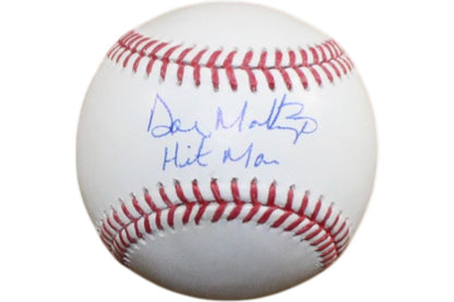 Don Mattingly Signed New York Yankees Baseball "Hit Man" Inscription BAS