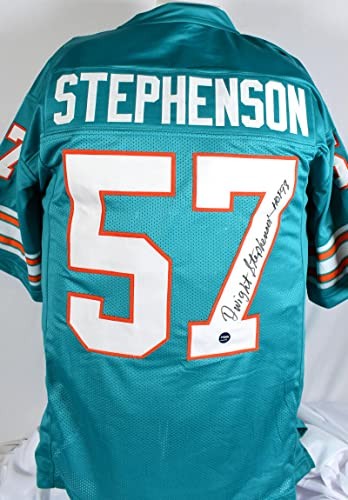 Dwight Stephenson Autographed Miami Dolphins Teal Custom Jersey