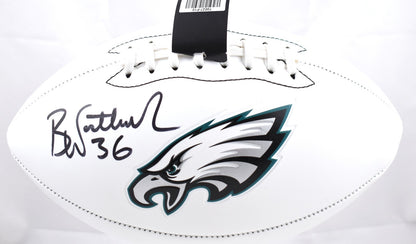 Brian Westbrook Signed Philadelphia Eagles Logo Football - Black