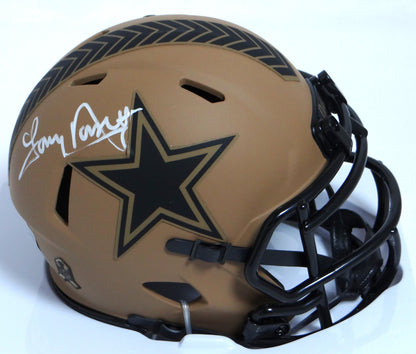 Tony Dorsett Signed Dallas Cowboys 2023 Salute to Service Mini Helmet