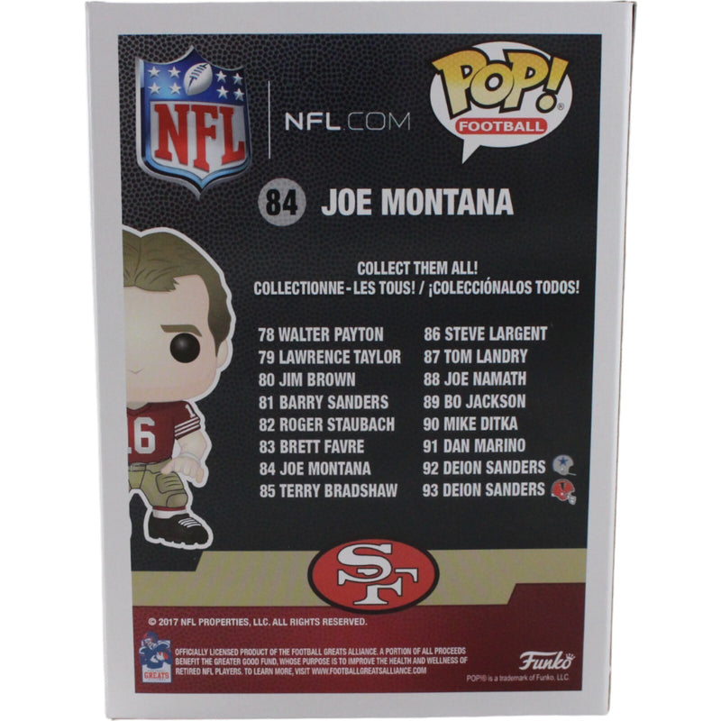 Joe Montana Signed San Francisco 49ers Funko Pop! #84 with Hard Protector