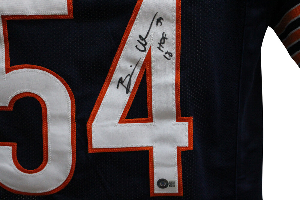 Brian Urlacher Autographed Chicago Bears Navy Blue Pro Style Jersey HOF