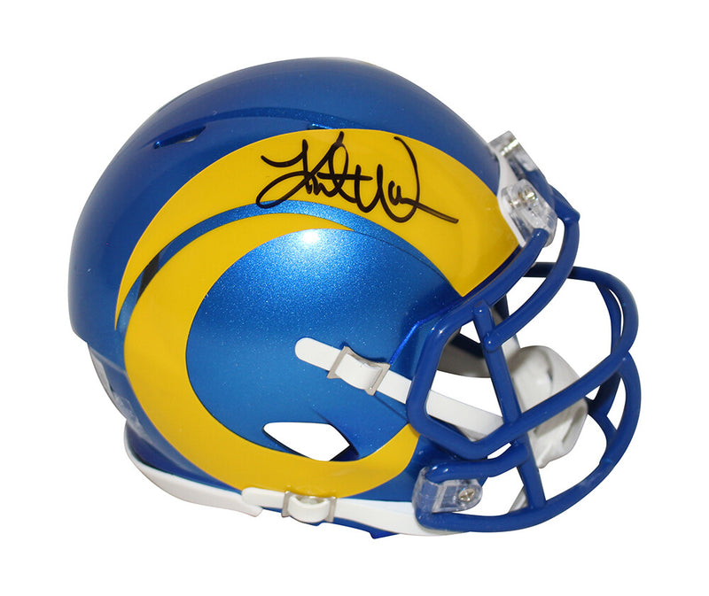 Kurt Warner Signed Los Angeles Rams Speed Mini Helmet