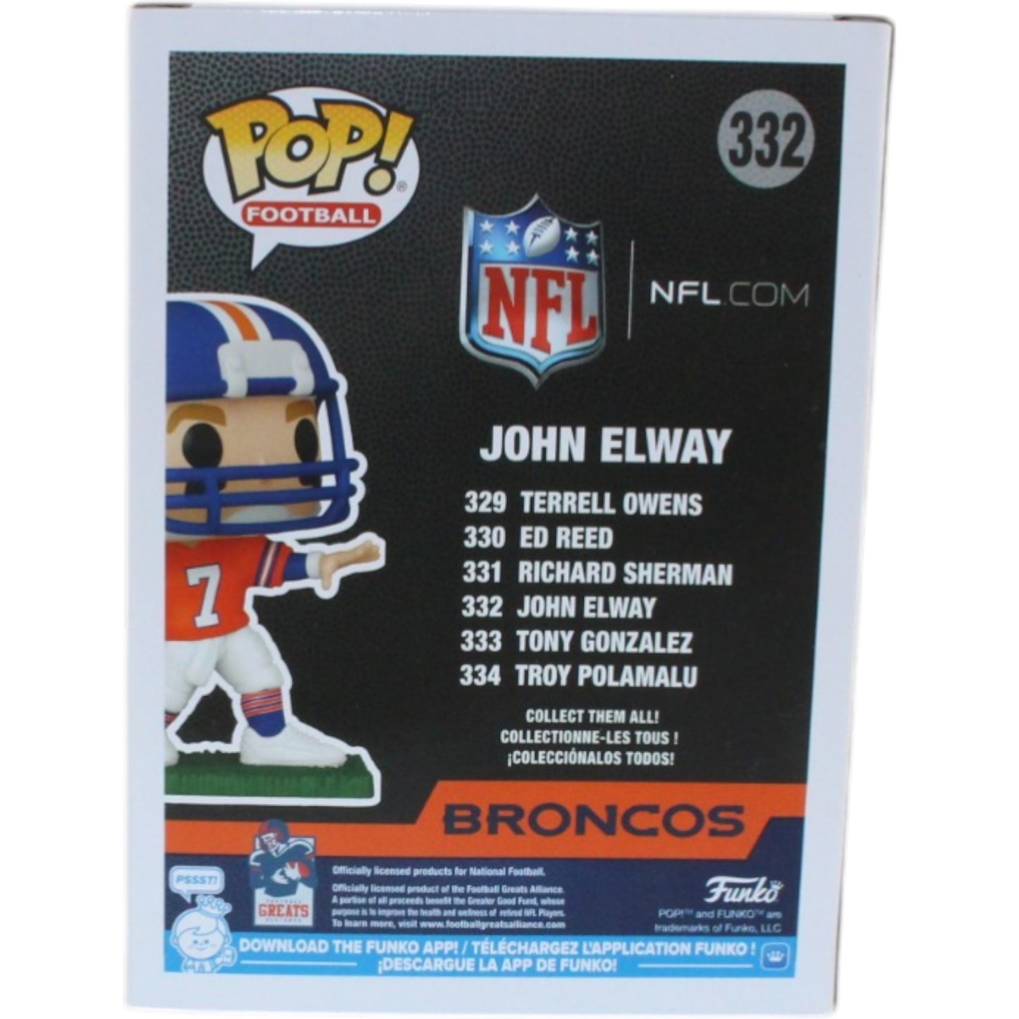 John Elway Denver Broncos Signed Funko Pop! Vinyl #332 Beckett Witnessed