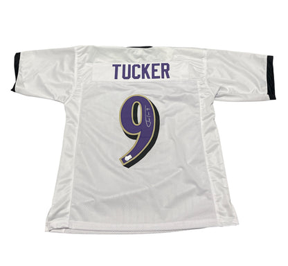 Justin Tucker Signed Baltimore Ravens Custom Football Jersey (Beckett BAS)