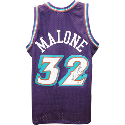Karl Malone Utah Jazz Autographed Mitchell & Ness Swingman Jersey