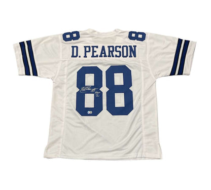 Drew Pearson Signed Dallas Cowboys Custom Jersey (HOF 21) Beckett