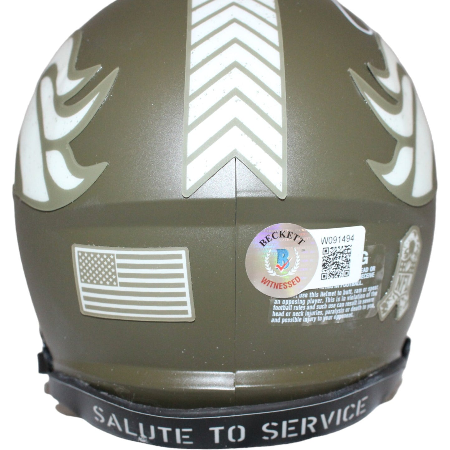 Terrell Davis Signed Denver Broncos Salute to Service Mini Helmet (HOF)