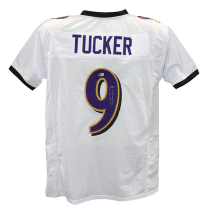 Justin Tucker Autographed Baltimore Ravens Custom White Jersey