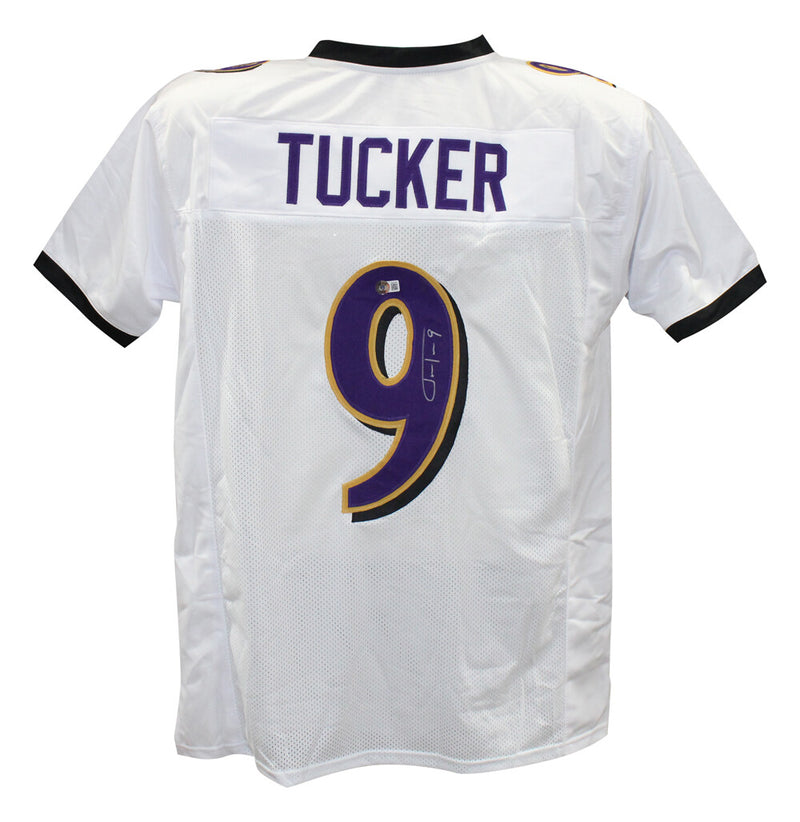 Justin Tucker Autographed Baltimore Ravens Custom White Jersey