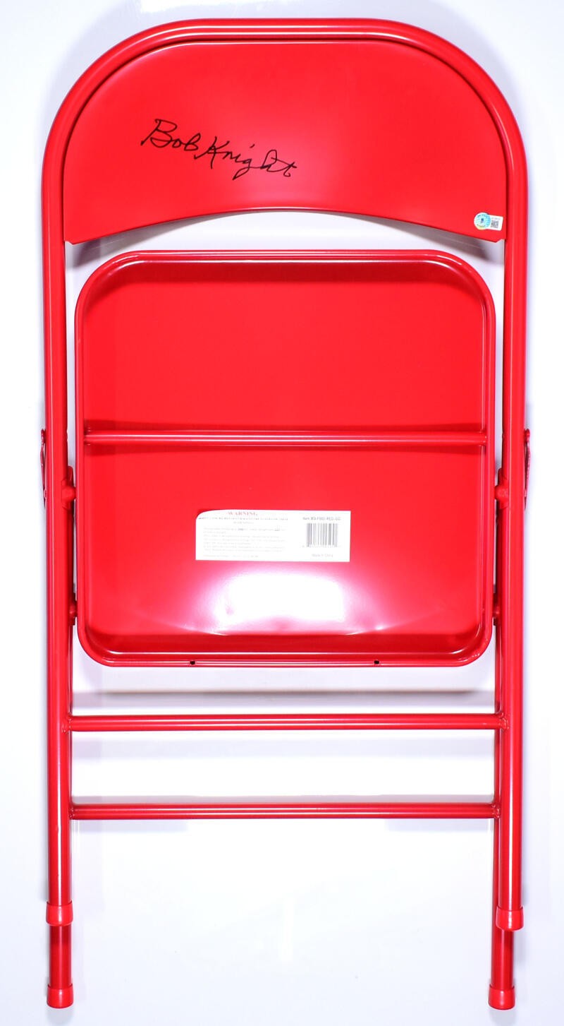 Bob Knight Autographed Red Chair