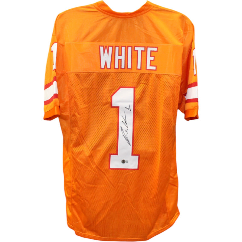 Rachaad White Autographed Tampa Bay Orange Throwback Custom Jersey