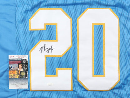 Natrone Means Signed Los Angeles Chargers Light Blue Custom Jersey