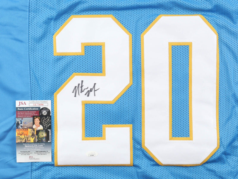 Natrone Means Signed Los Angeles Chargers Light Blue Custom Jersey