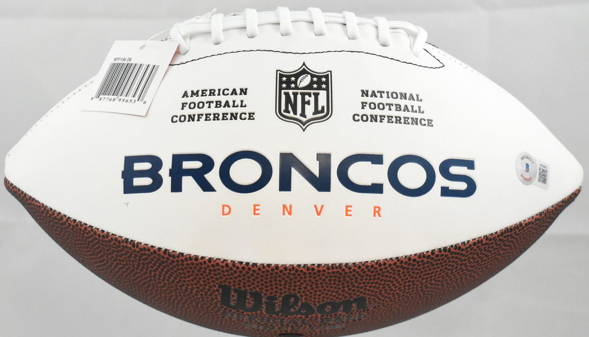 Champ Bailey Signed Denver Broncos Logo Football - Black
