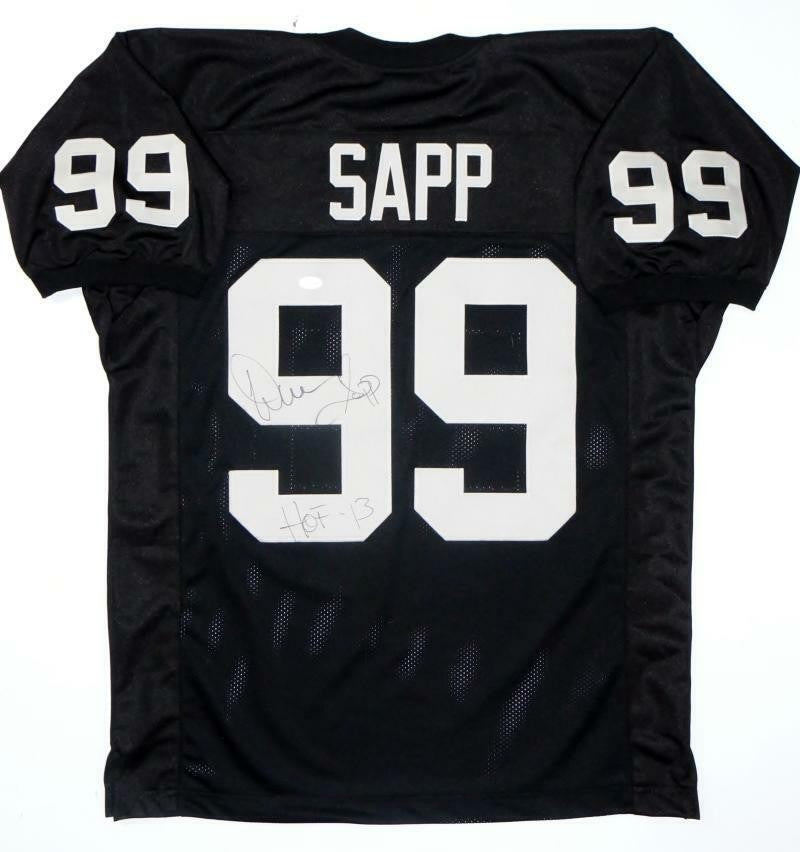 Warren Sapp Signed Black Custom Football Jersey (HOF Inscription)