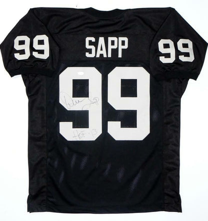Warren Sapp Signed Black Custom Football Jersey (HOF Inscription)