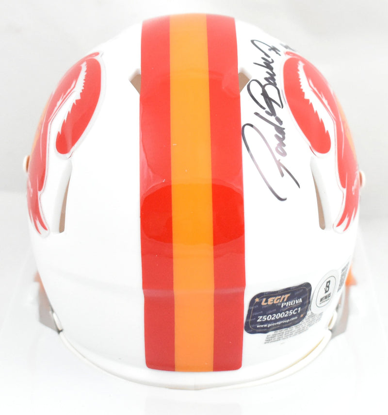 Ronde Barber Signed Tampa Bay Buccaneers 1976-1996 Throwback Mini Helmet