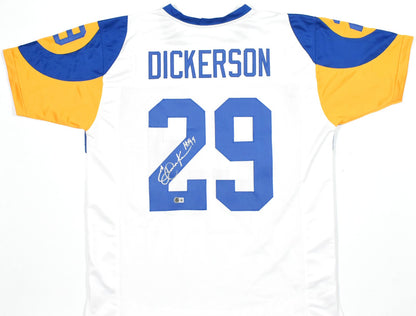 Eric Dickerson Signed Los Angeles Rams White Custom Jersey