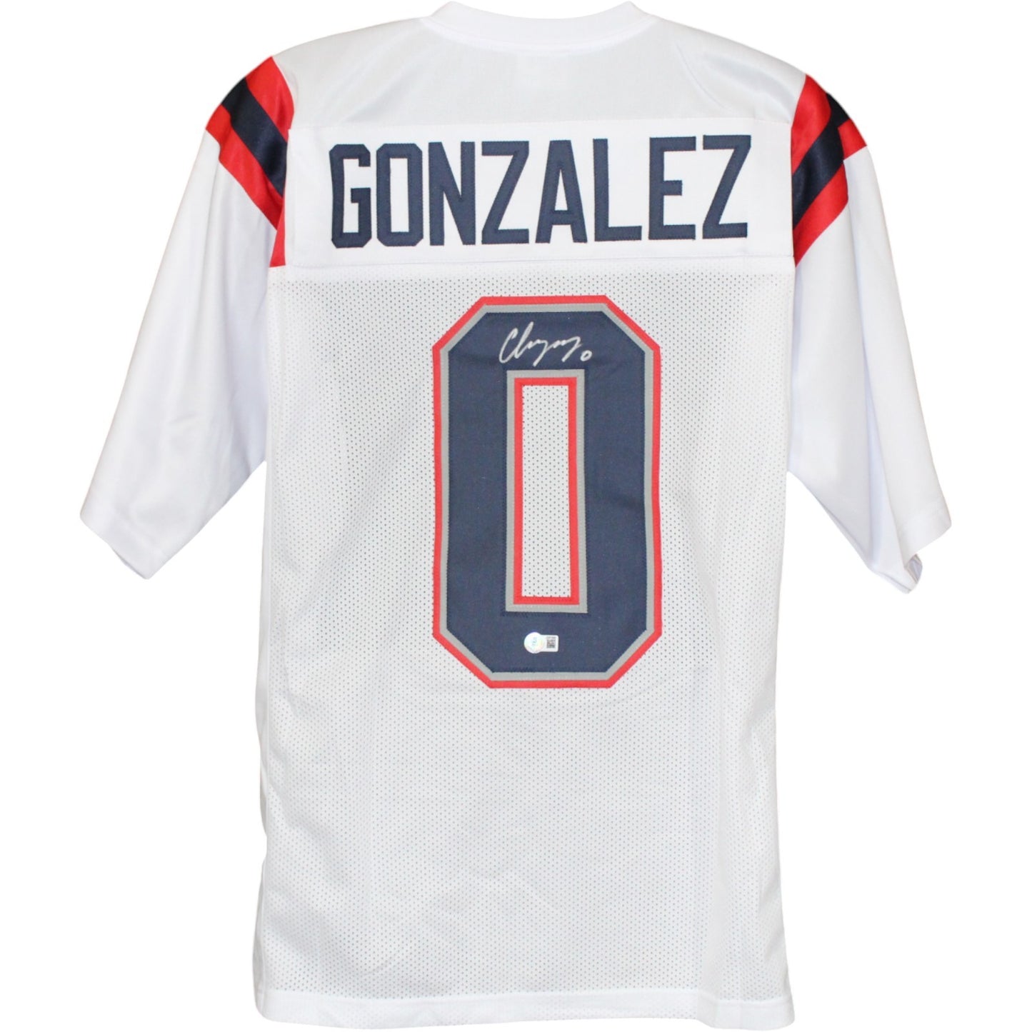 Christian Gonzalez Autographed White Pro Style Jersey (Beckett COA)