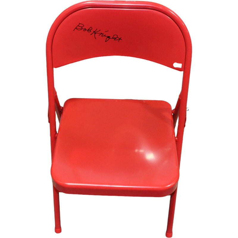 Bobby Knight Autographed Indiana Hoosiers Red Folding Chair (BAS)