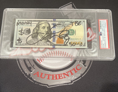 Floyd Mayweather Jr. Signed $100 Bill with Inscriptions PSA Auth