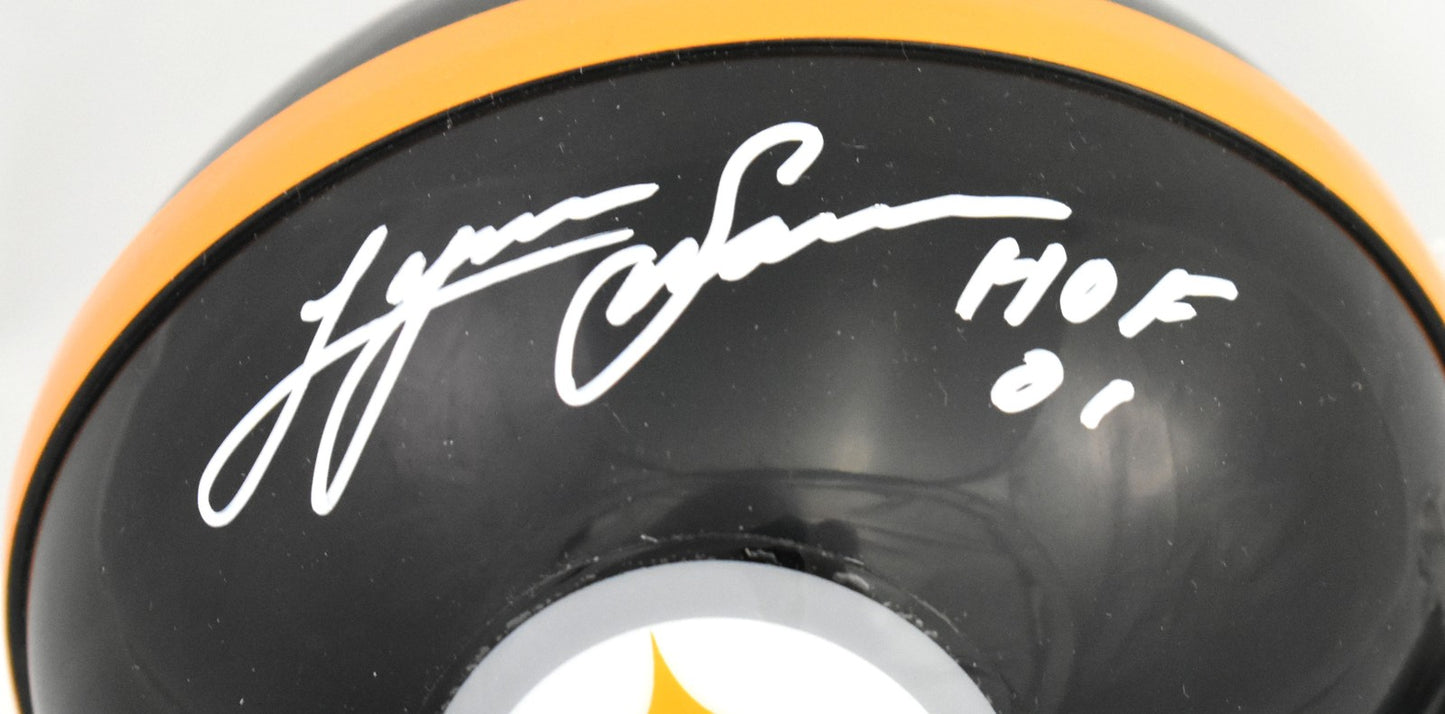 Lynn Swann Signed Pittsburgh Steelers Mini Helmet - Inscribed HOF