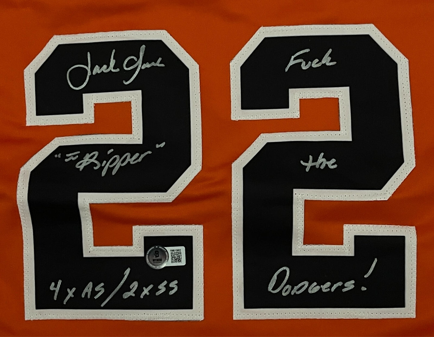 Jack Clark Signed San Francisco Giants Custom Jersey - 4 Inscriptions