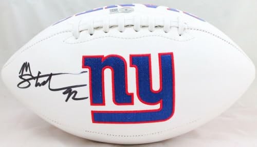 Michael Strahan Signed New York Giants Logo Football