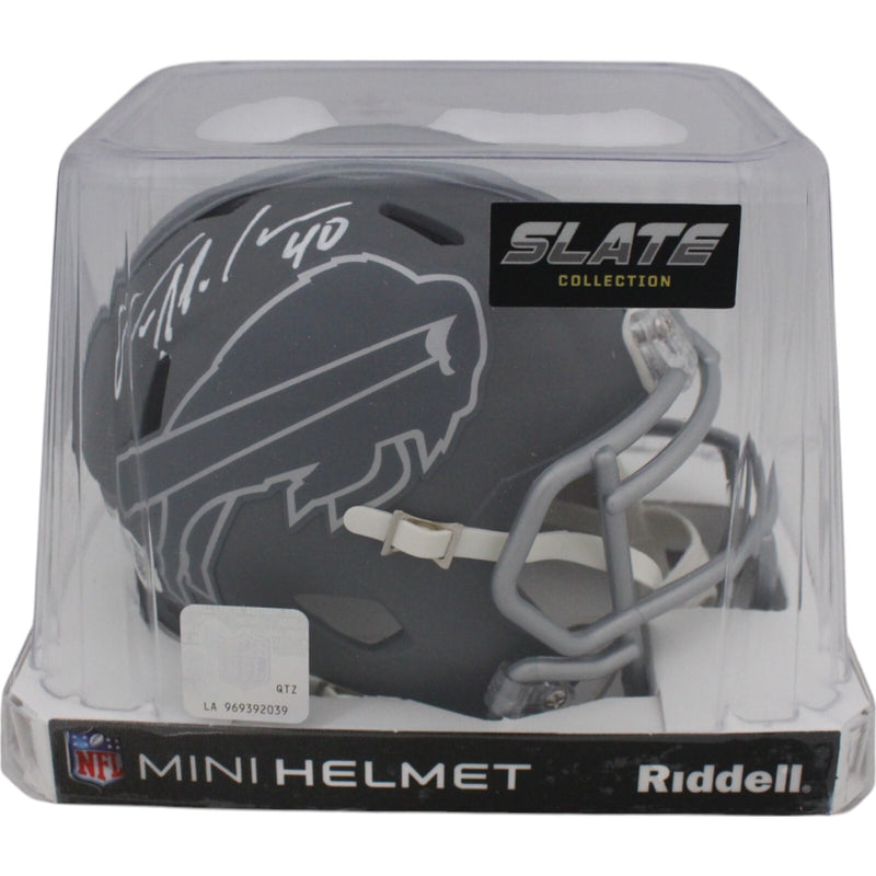 Von Miller Autographed Buffalo Bills Slate Mini Helmet (Beckett COA)