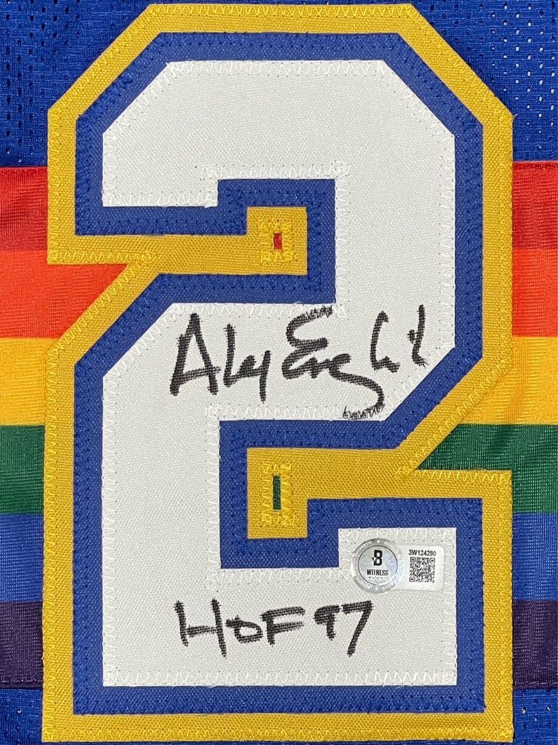 Alex English Denver Nuggets Signed Custom Jersey HOF 97 Beckett BAS