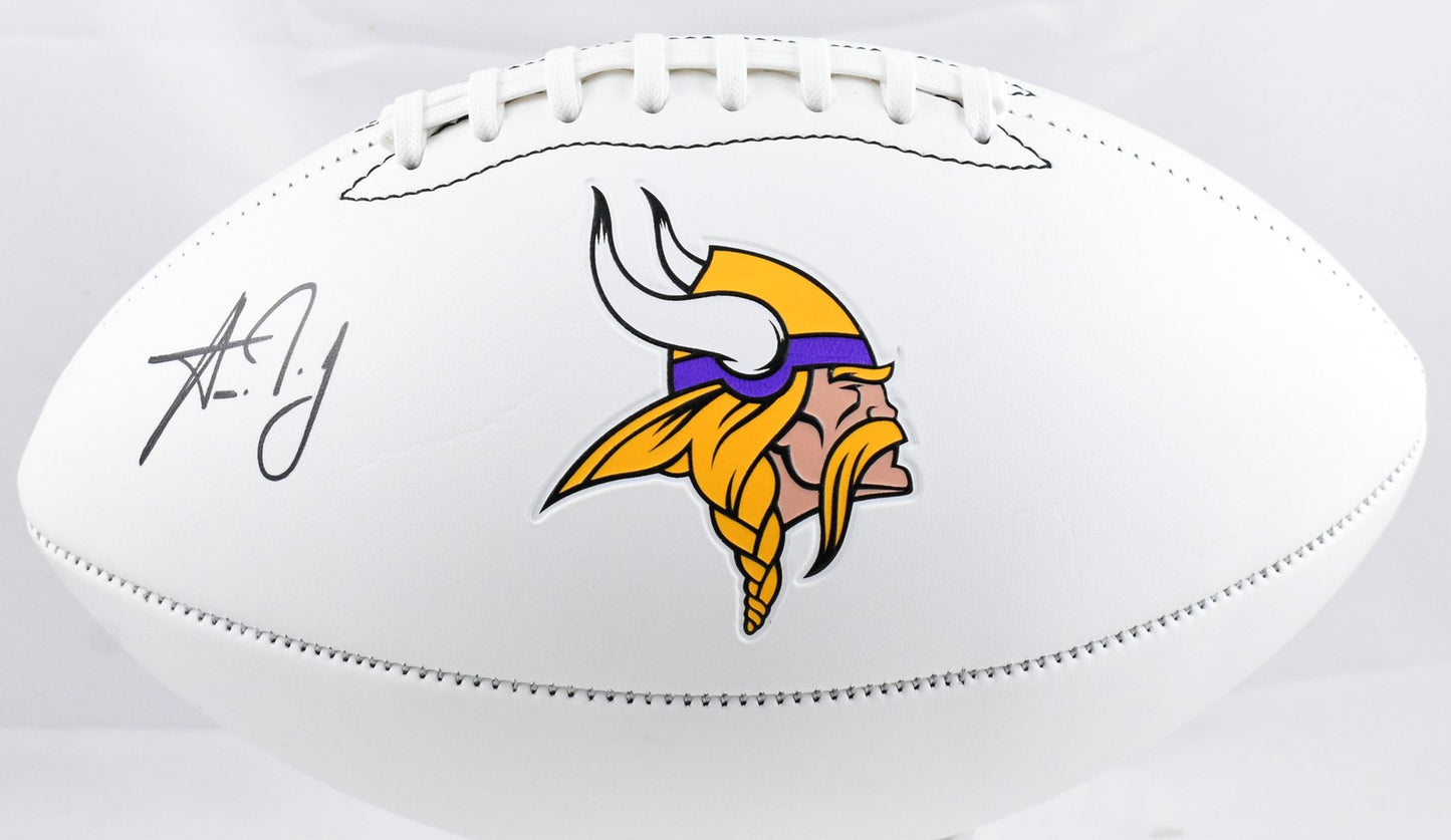 Aaron Jones Autographed Minnesota Vikings Logo Football