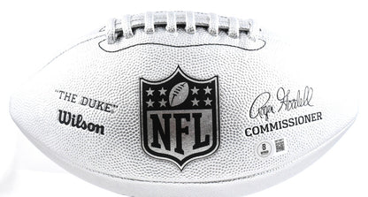 Michael Strahan Signed New York Giants Silver Replica Duke Football