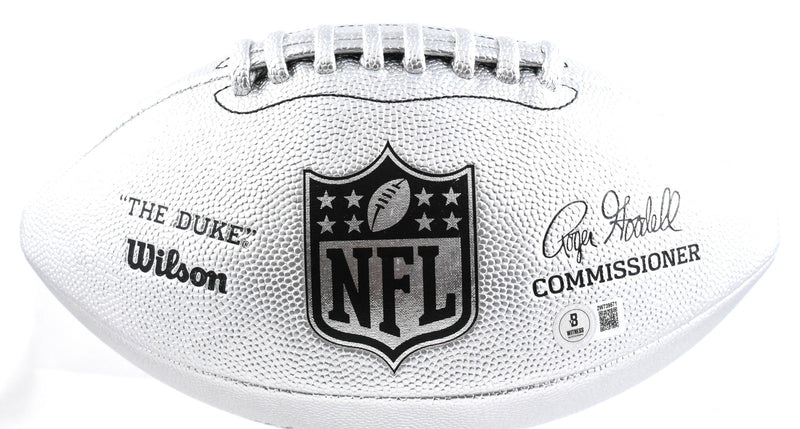Michael Strahan Signed New York Giants Silver Replica Duke Football