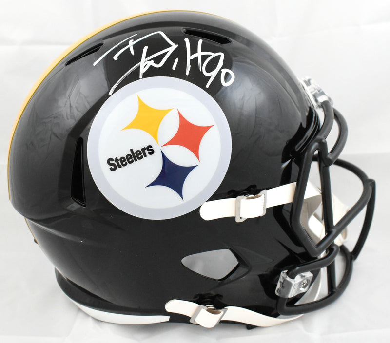T.J. Watt Signed Pittsburgh Steelers White Full Size Speed Helmet