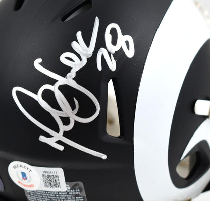 Marshall Faulk Signed St. Louis Rams Flat Black Speed Mini Helmet